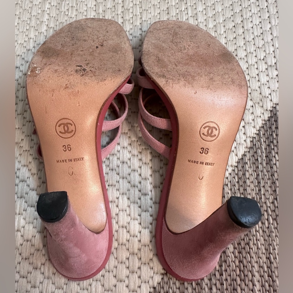 Chanel Rhinestone Logo Sandals - Picture 11 of 15